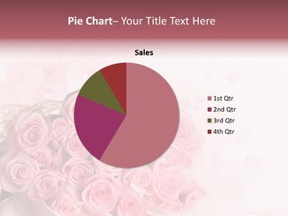 A Bouquet Of Pink Roses On A White Background PowerPoint Template