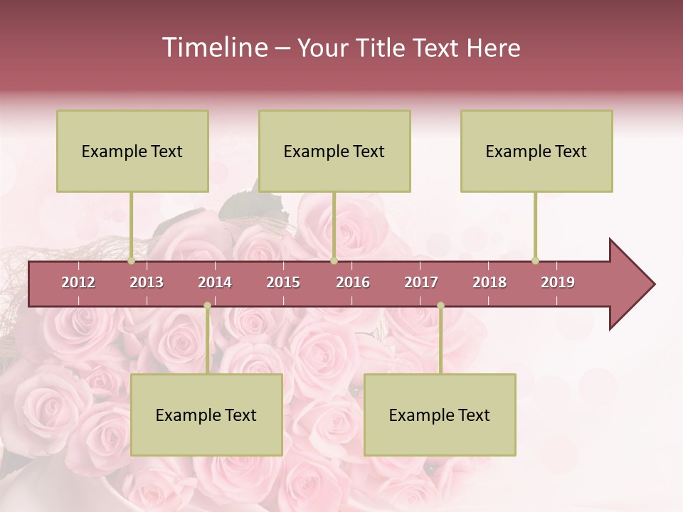 A Bouquet Of Pink Roses On A White Background PowerPoint Template
