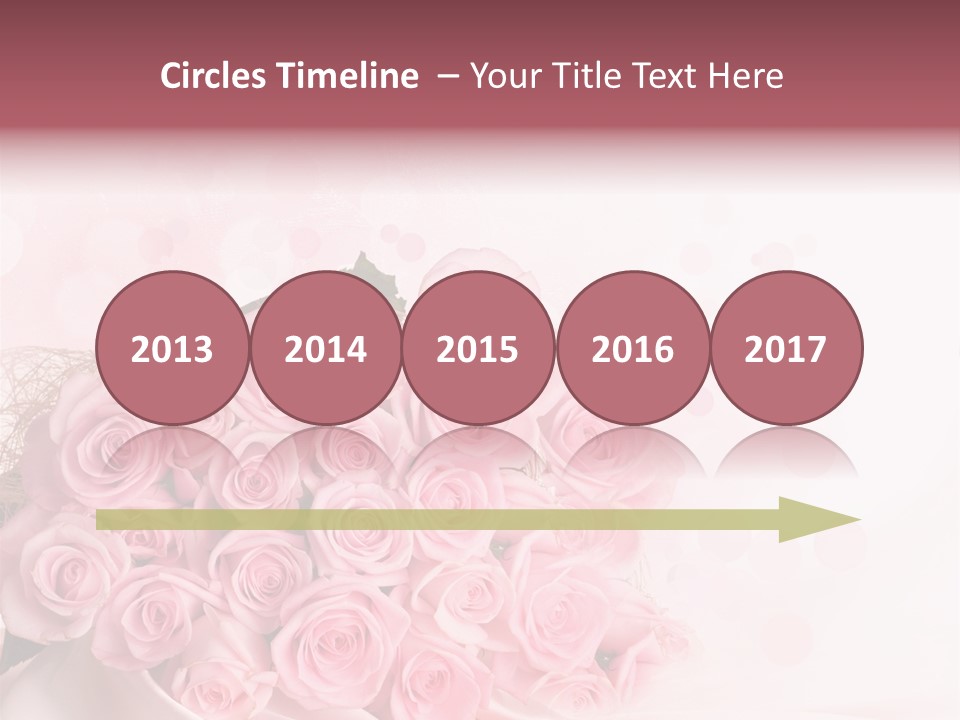 A Bouquet Of Pink Roses On A White Background PowerPoint Template