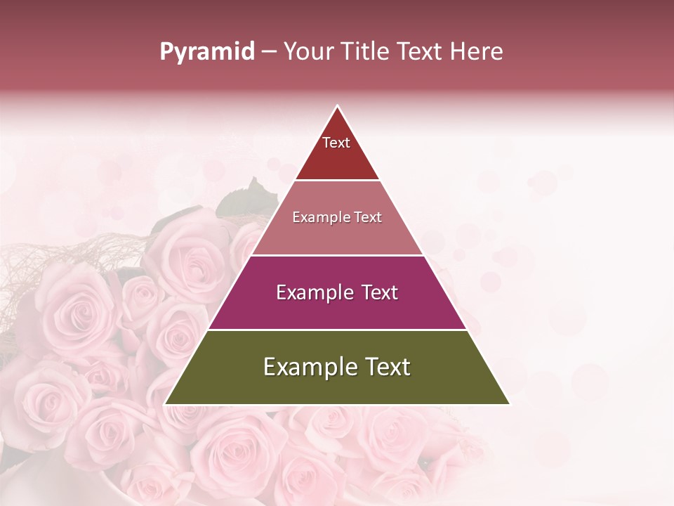 A Bouquet Of Pink Roses On A White Background PowerPoint Template