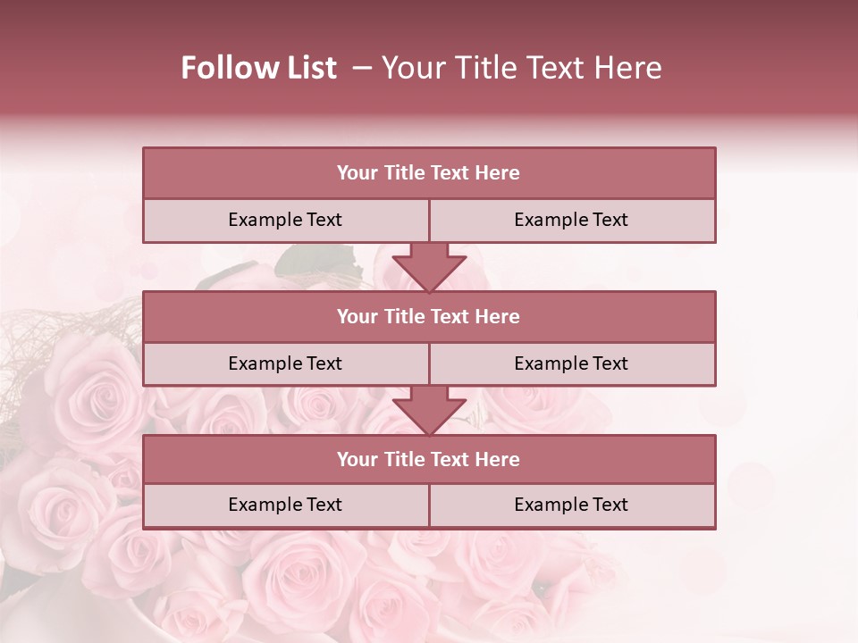 A Bouquet Of Pink Roses On A White Background PowerPoint Template