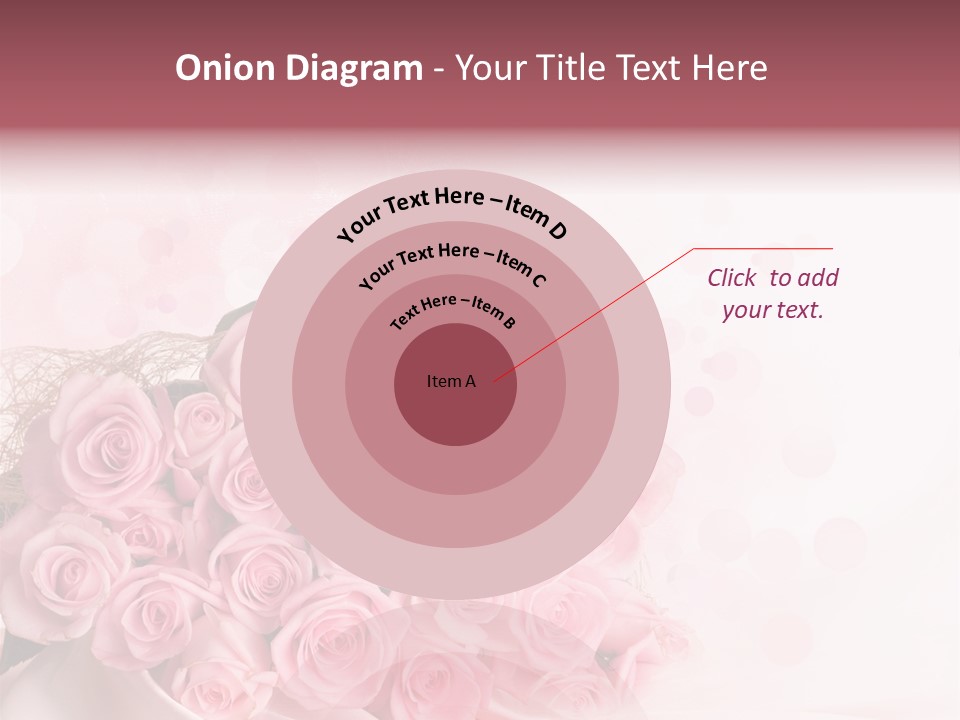 A Bouquet Of Pink Roses On A White Background PowerPoint Template