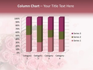 A Bouquet Of Pink Roses On A White Background PowerPoint Template