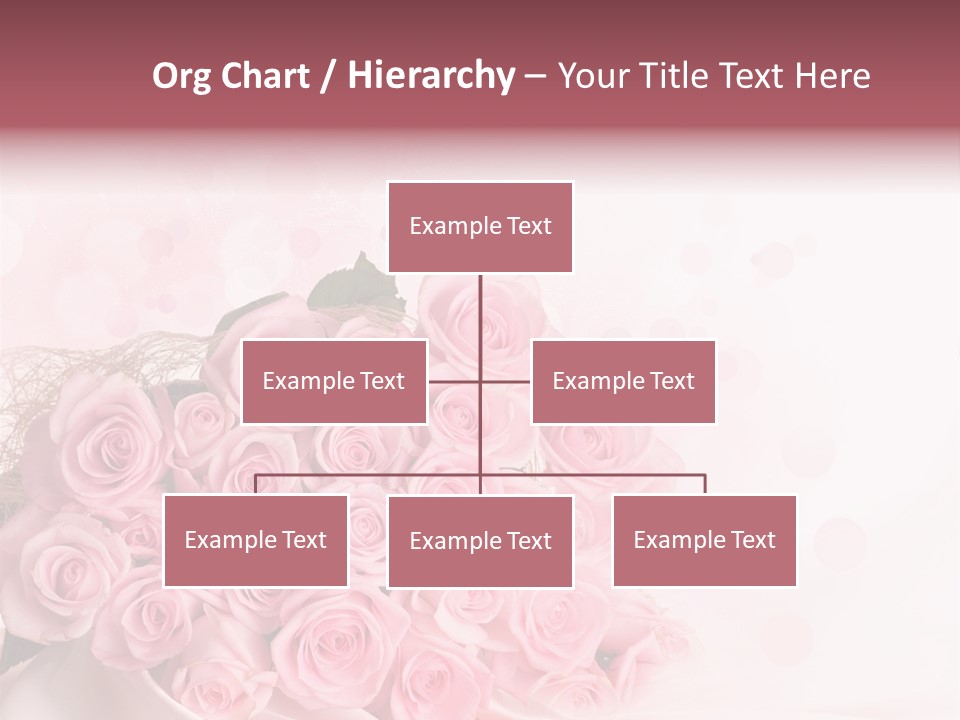 A Bouquet Of Pink Roses On A White Background PowerPoint Template
