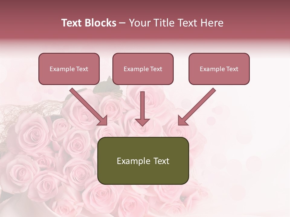 A Bouquet Of Pink Roses On A White Background PowerPoint Template