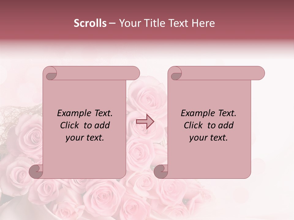 A Bouquet Of Pink Roses On A White Background PowerPoint Template