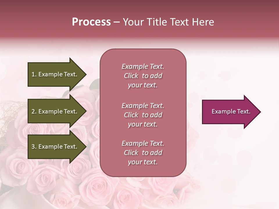 A Bouquet Of Pink Roses On A White Background PowerPoint Template