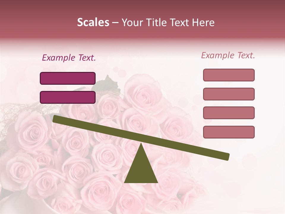 A Bouquet Of Pink Roses On A White Background PowerPoint Template