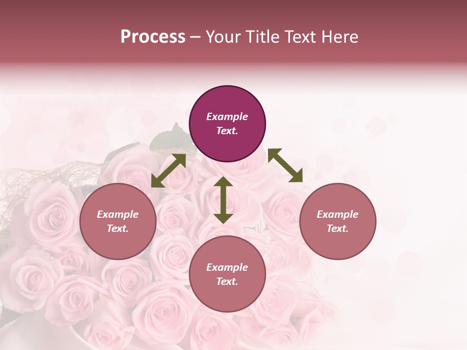 A Bouquet Of Pink Roses On A White Background PowerPoint Template