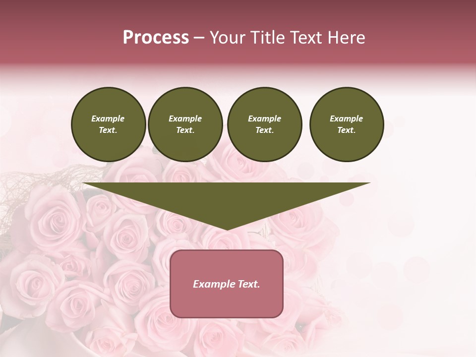 A Bouquet Of Pink Roses On A White Background PowerPoint Template