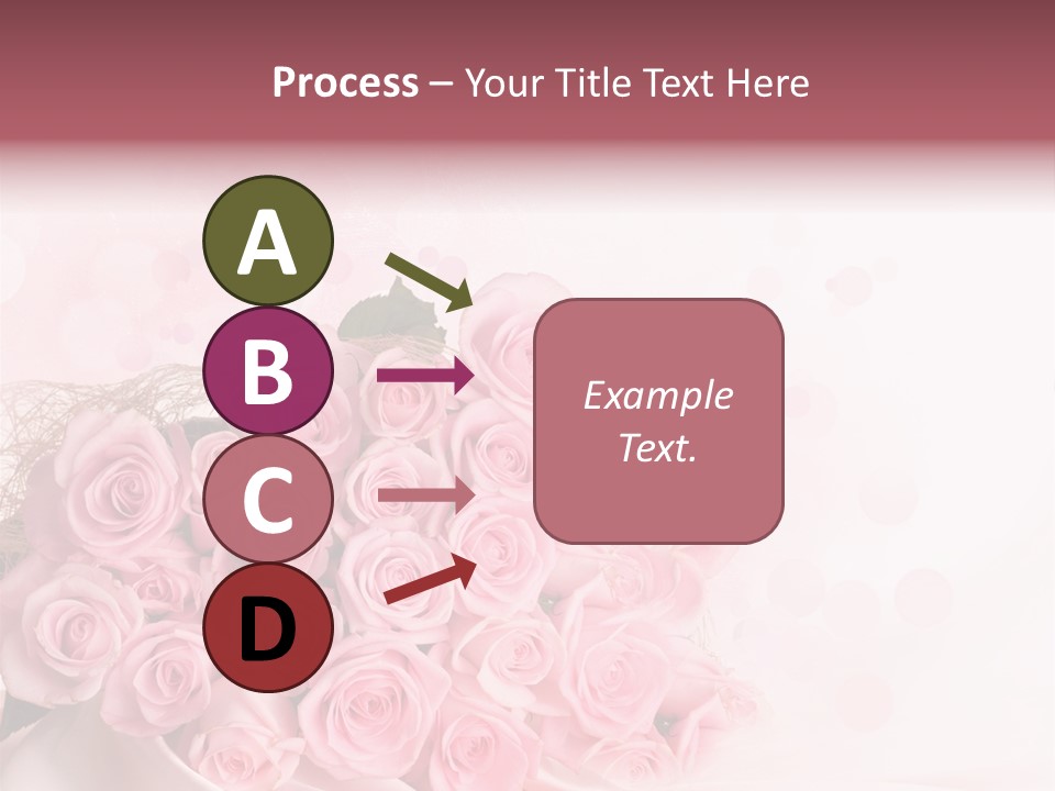 A Bouquet Of Pink Roses On A White Background PowerPoint Template