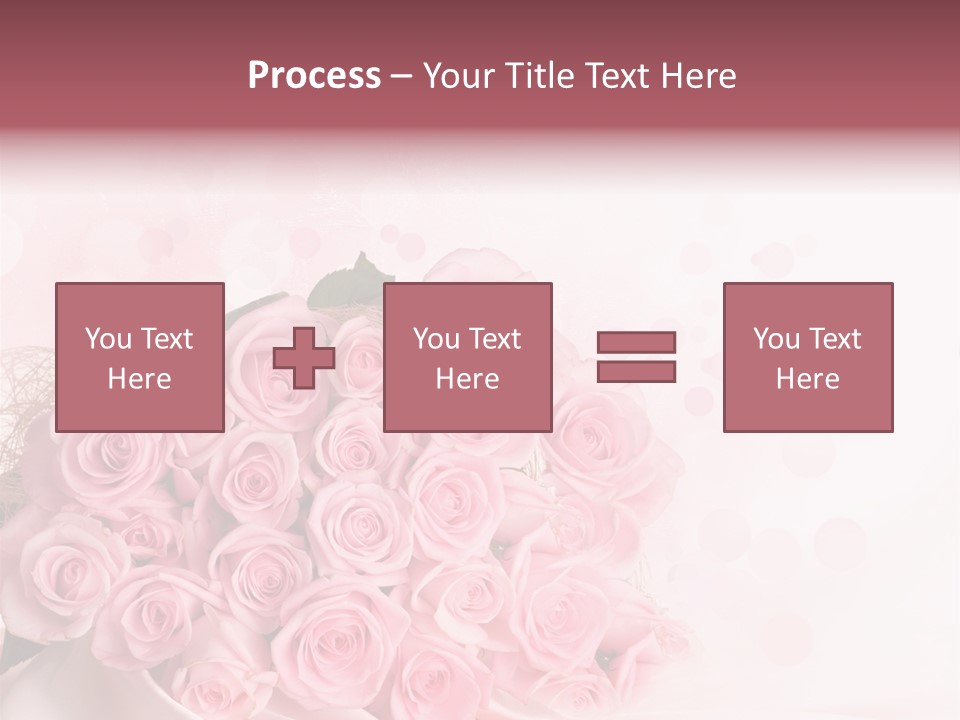 A Bouquet Of Pink Roses On A White Background PowerPoint Template
