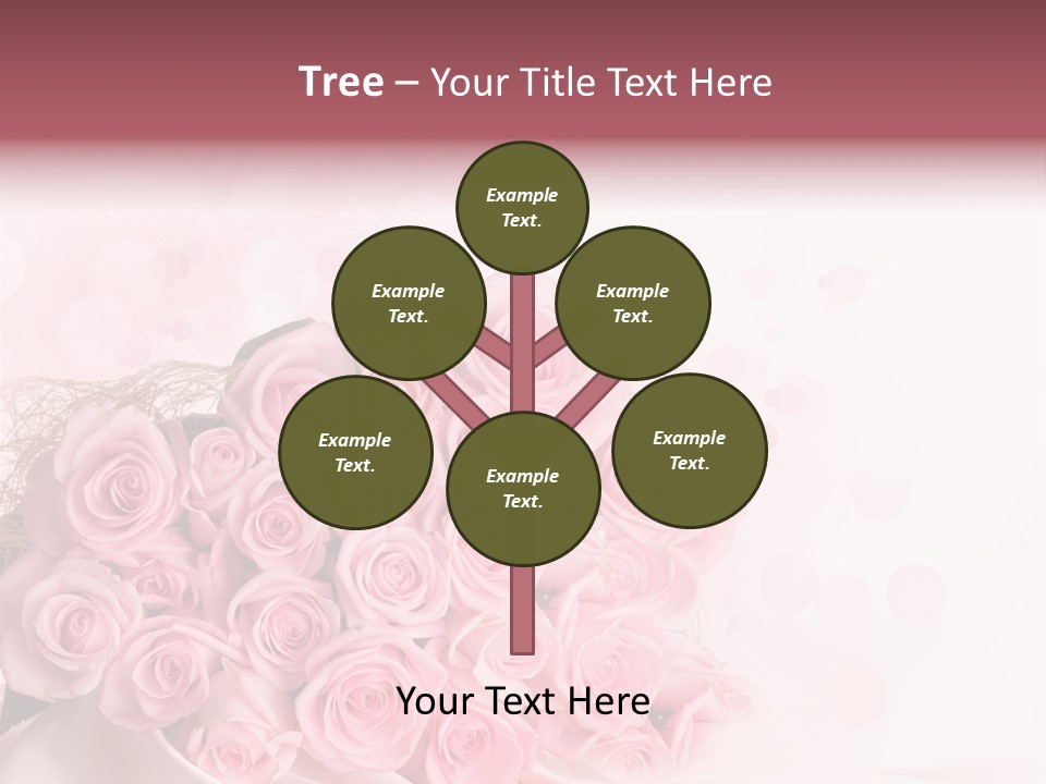 A Bouquet Of Pink Roses On A White Background PowerPoint Template