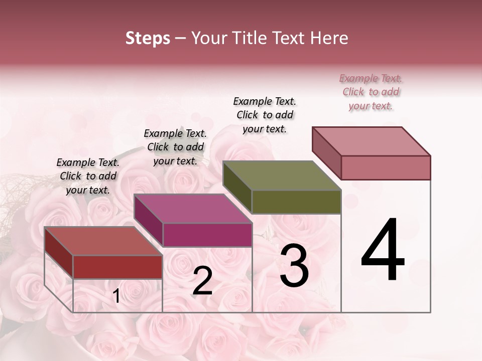 A Bouquet Of Pink Roses On A White Background PowerPoint Template