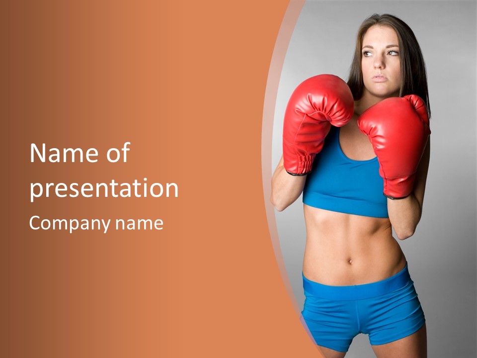 Pretty Exercising Gloves PowerPoint Template