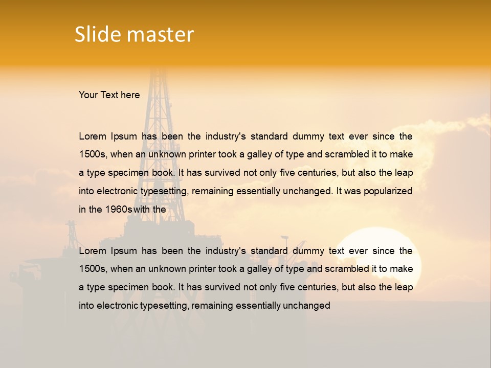 Rig Sunset Petrol PowerPoint Template