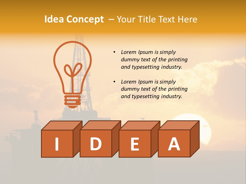 Rig Sunset Petrol PowerPoint Template