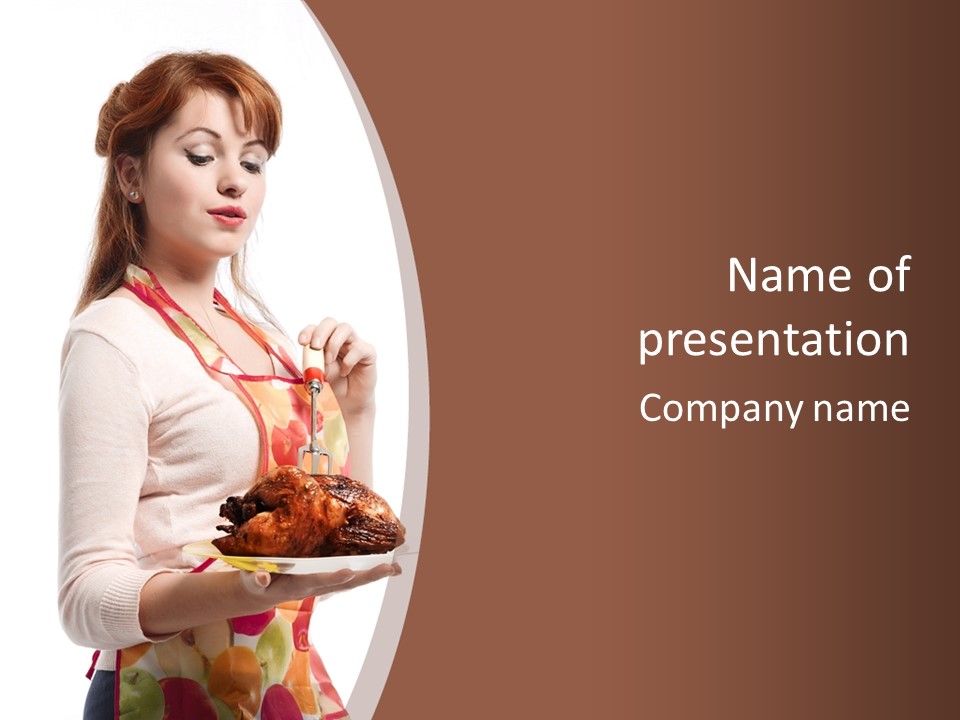 White Food Caucasian PowerPoint Template