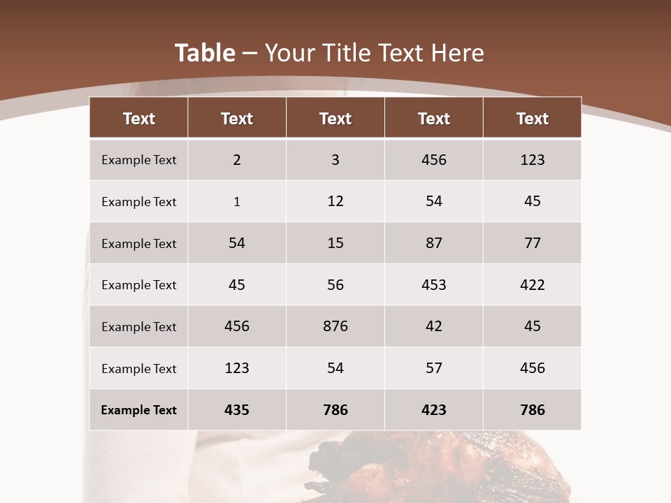 White Food Caucasian PowerPoint Template