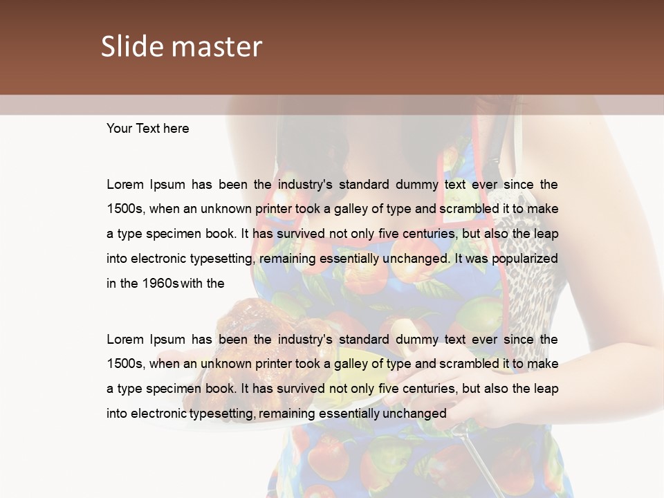 Color Caucasian Grilled Chicken PowerPoint Template