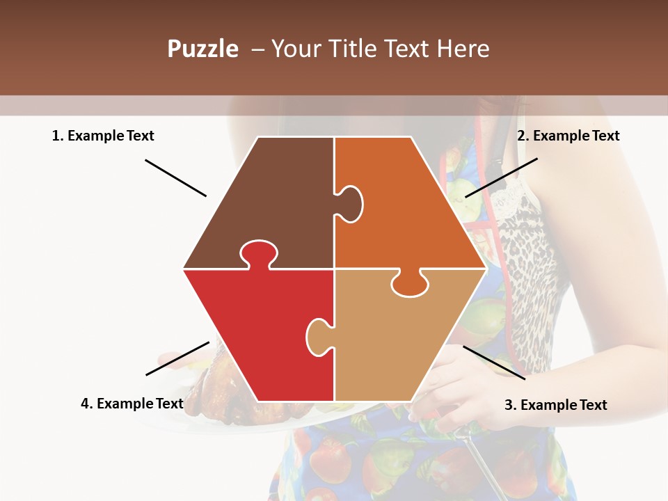 Color Caucasian Grilled Chicken PowerPoint Template