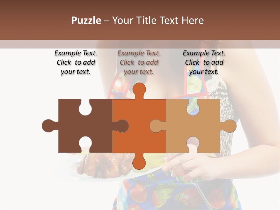 Color Caucasian Grilled Chicken PowerPoint Template