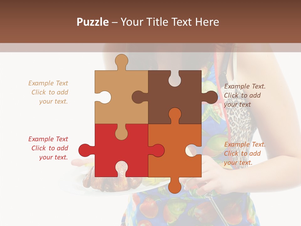 Color Caucasian Grilled Chicken PowerPoint Template