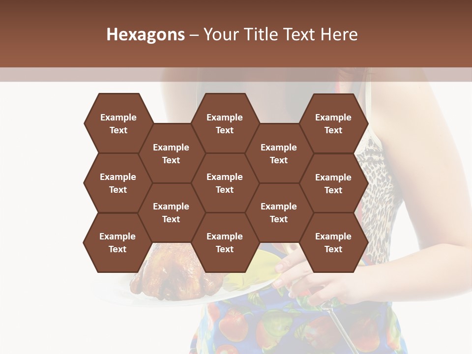 Color Caucasian Grilled Chicken PowerPoint Template