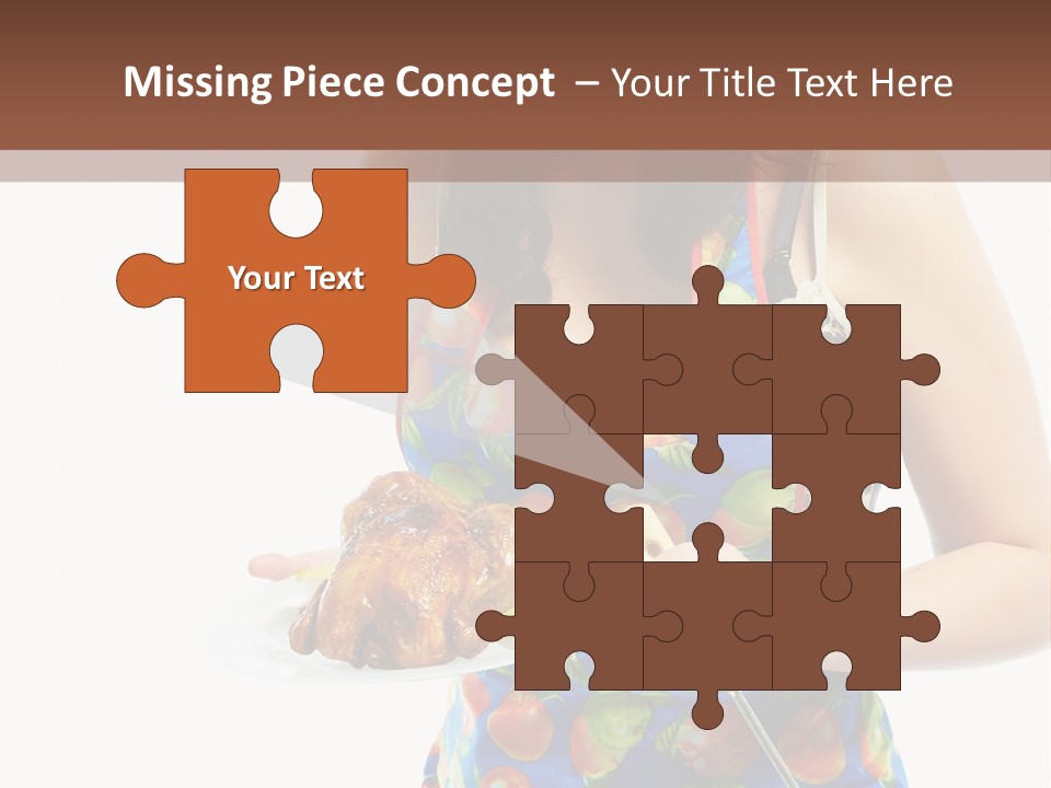 Color Caucasian Grilled Chicken PowerPoint Template