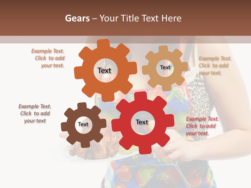 Color Caucasian Grilled Chicken PowerPoint Template