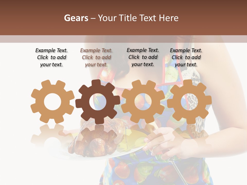 Color Caucasian Grilled Chicken PowerPoint Template