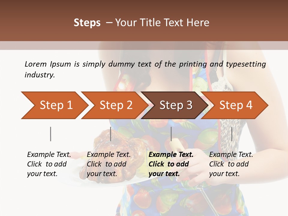 Color Caucasian Grilled Chicken PowerPoint Template