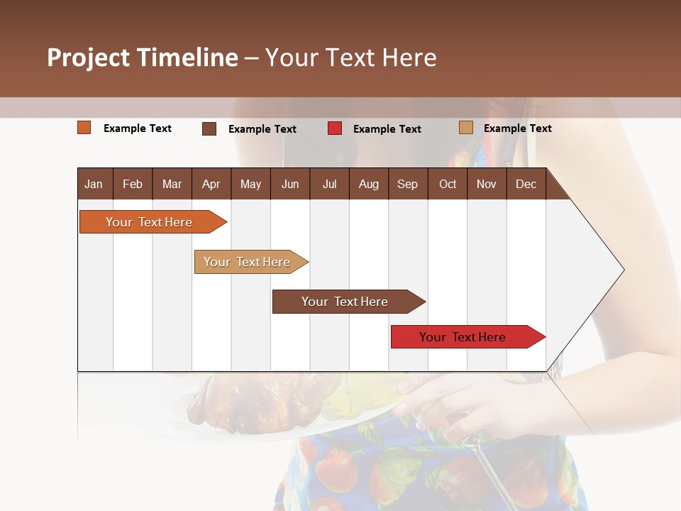 Color Caucasian Grilled Chicken PowerPoint Template