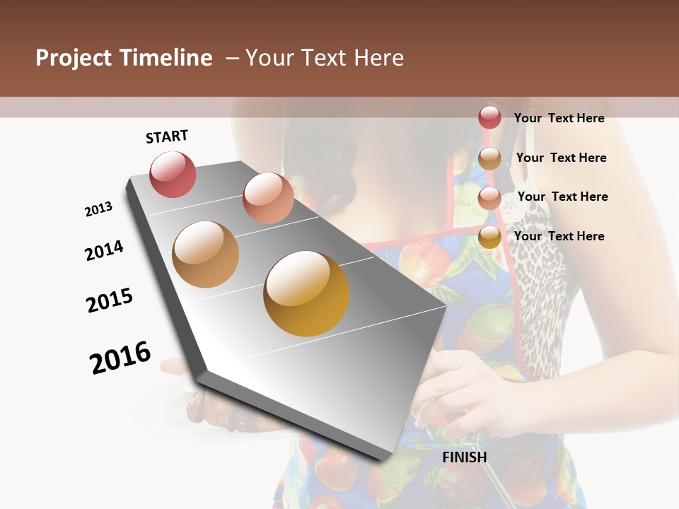 Color Caucasian Grilled Chicken PowerPoint Template