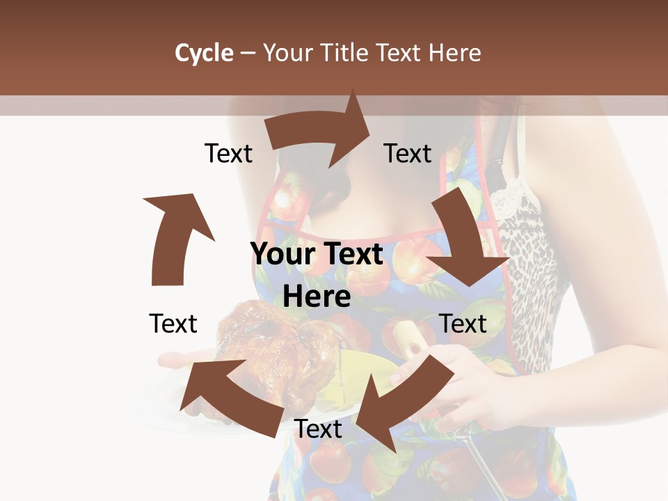 Color Caucasian Grilled Chicken PowerPoint Template