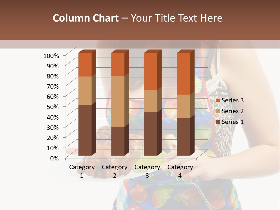 Color Caucasian Grilled Chicken PowerPoint Template