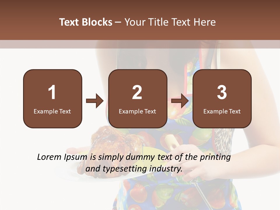 Color Caucasian Grilled Chicken PowerPoint Template