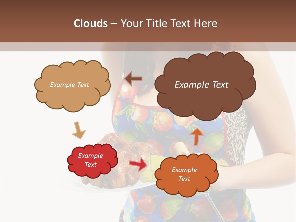 Color Caucasian Grilled Chicken PowerPoint Template