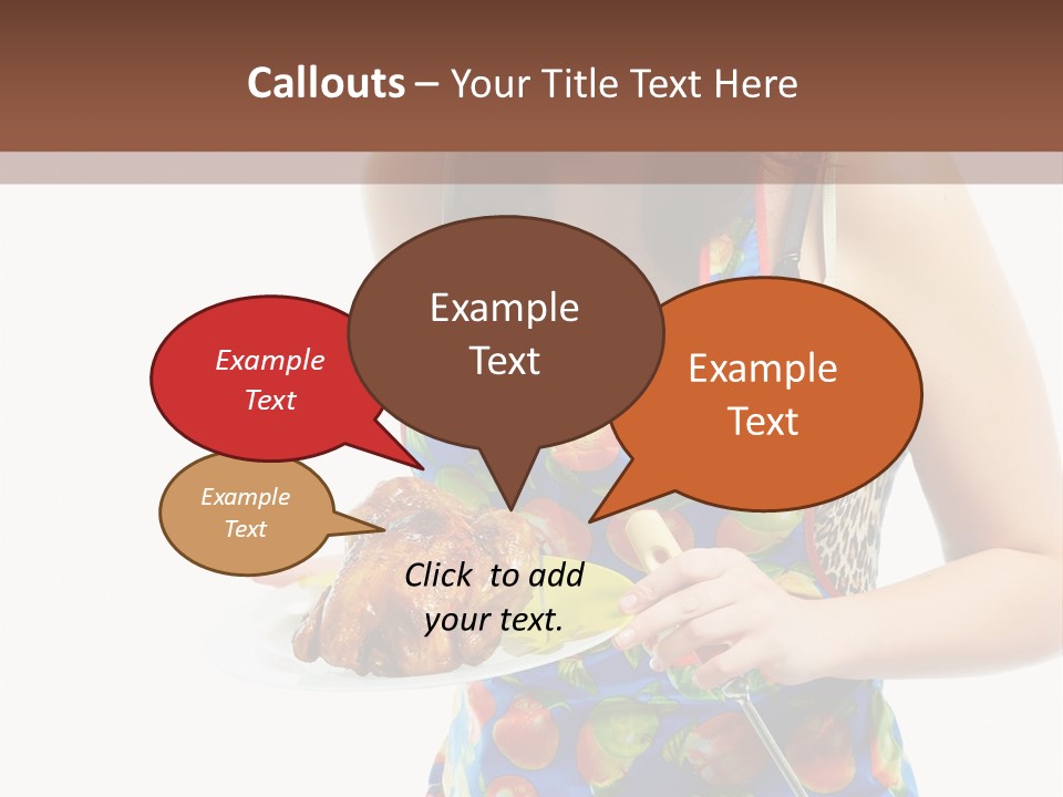 Color Caucasian Grilled Chicken PowerPoint Template