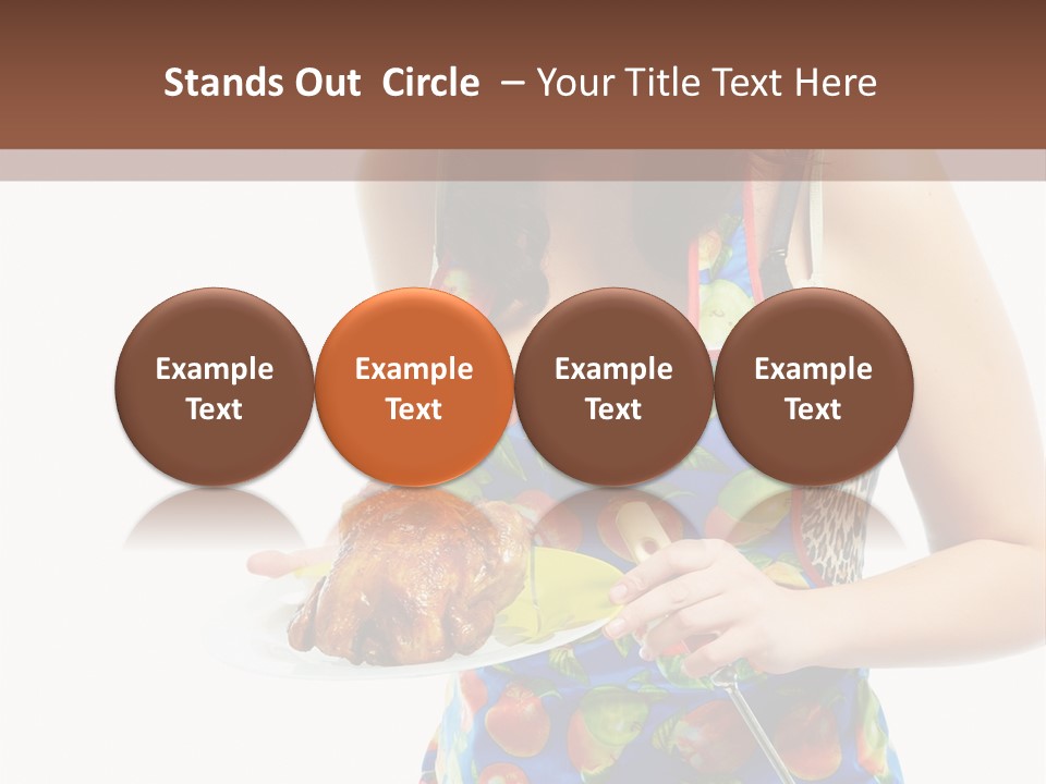 Color Caucasian Grilled Chicken PowerPoint Template