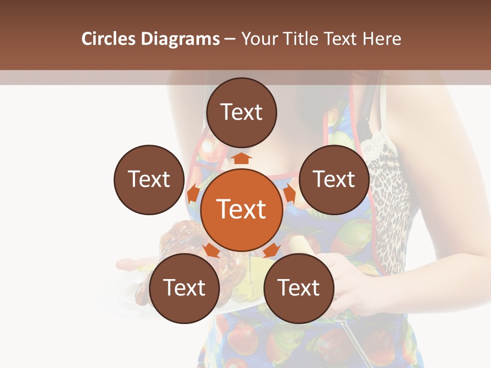 Color Caucasian Grilled Chicken PowerPoint Template