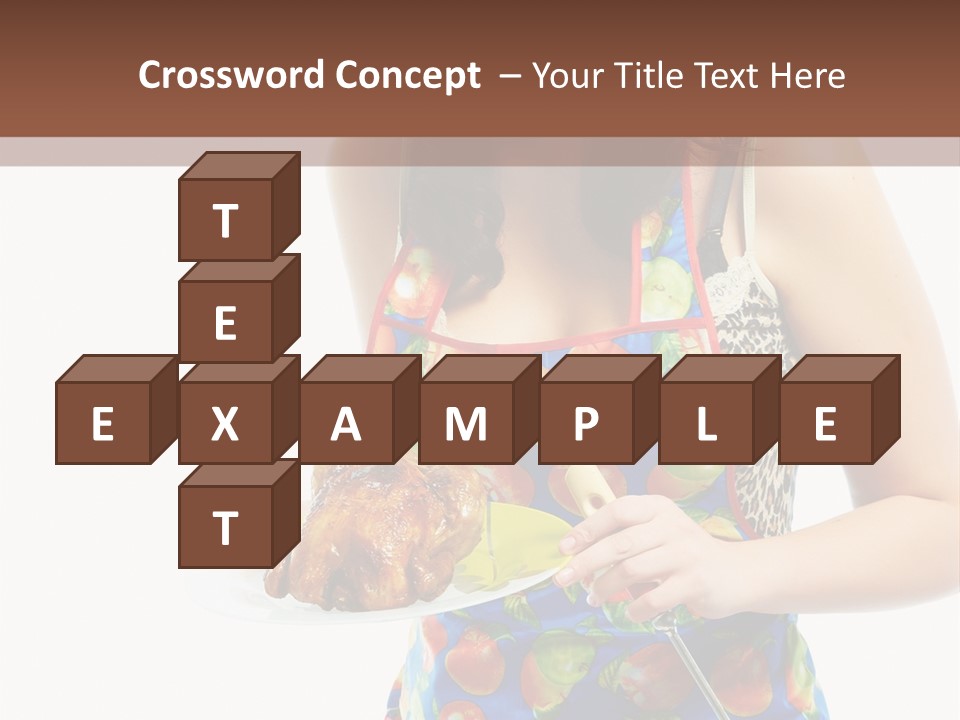 Color Caucasian Grilled Chicken PowerPoint Template