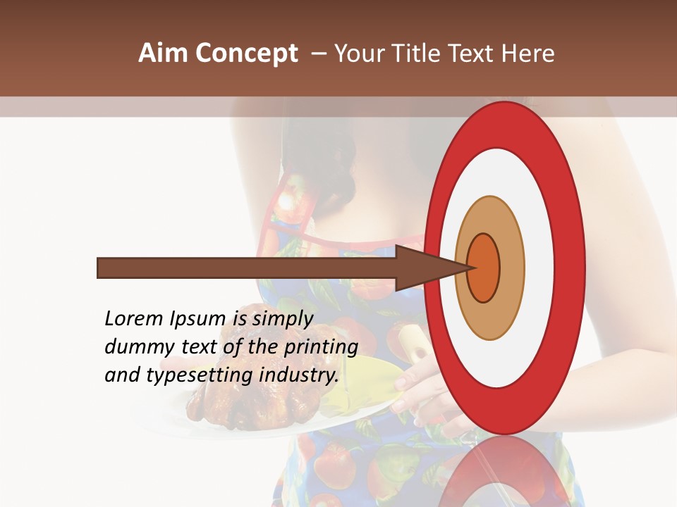 Color Caucasian Grilled Chicken PowerPoint Template