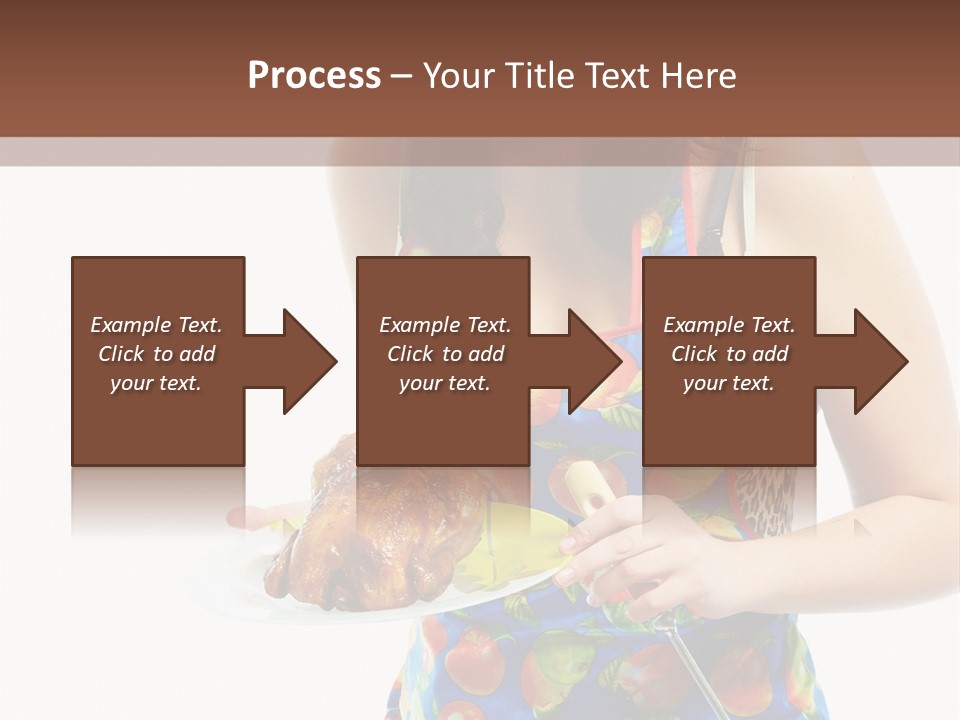 Color Caucasian Grilled Chicken PowerPoint Template