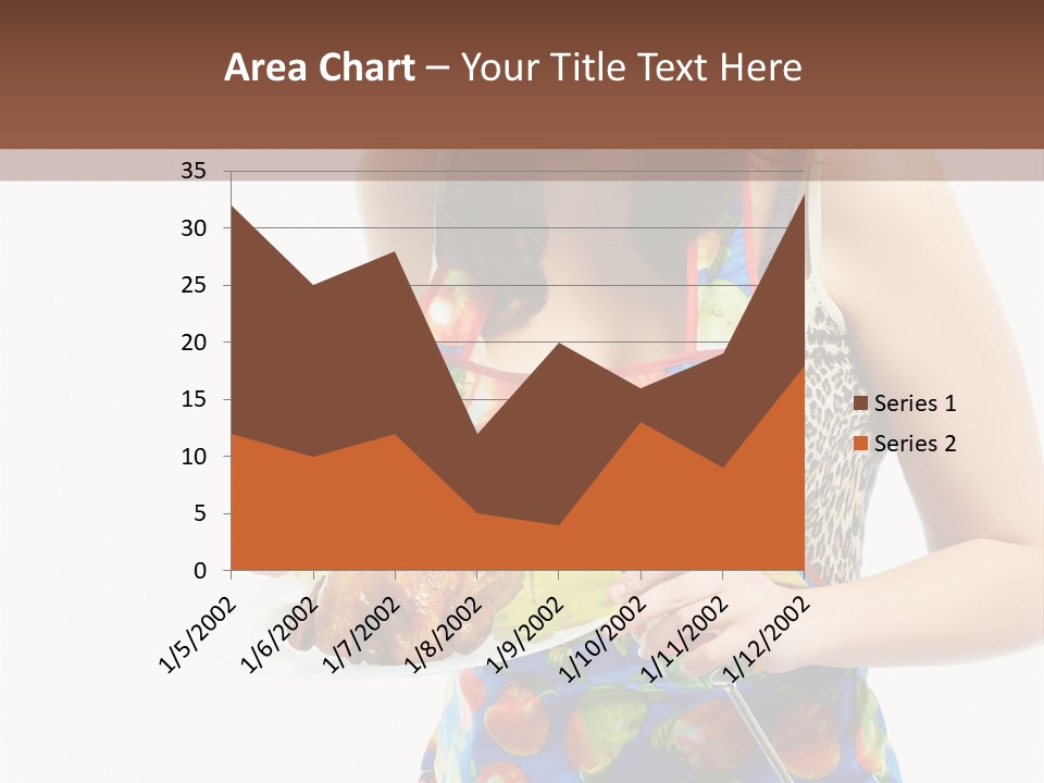 Color Caucasian Grilled Chicken PowerPoint Template