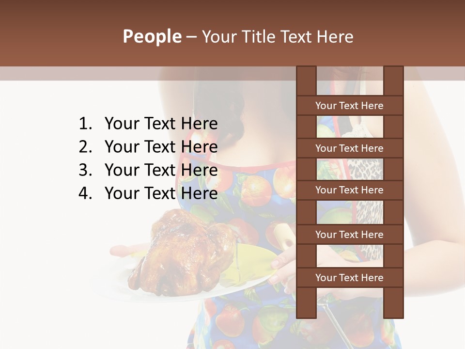 Color Caucasian Grilled Chicken PowerPoint Template
