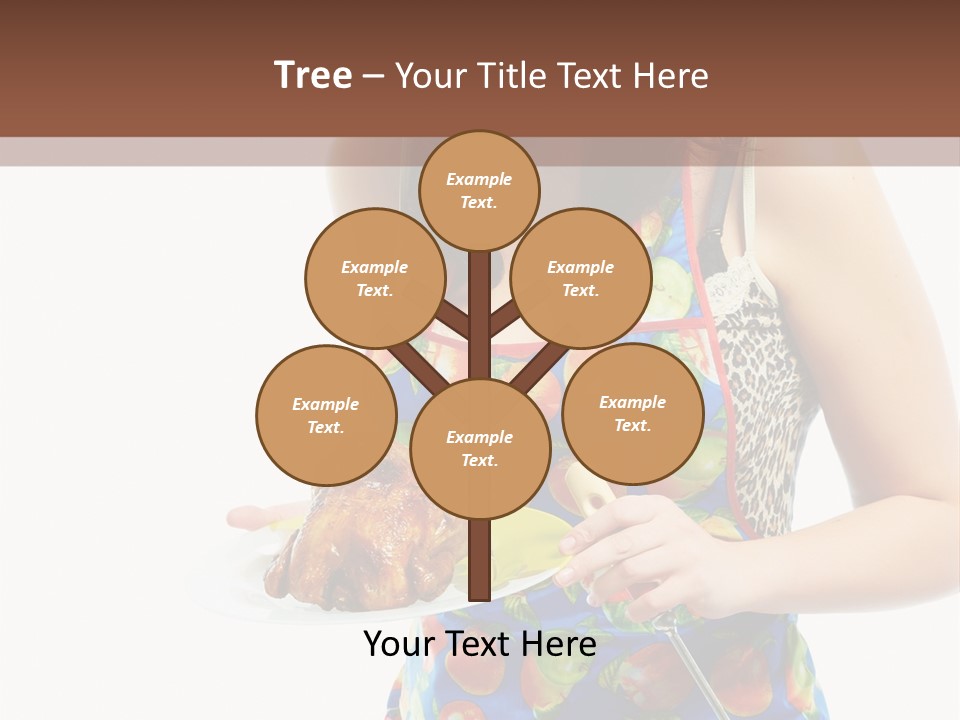 Color Caucasian Grilled Chicken PowerPoint Template