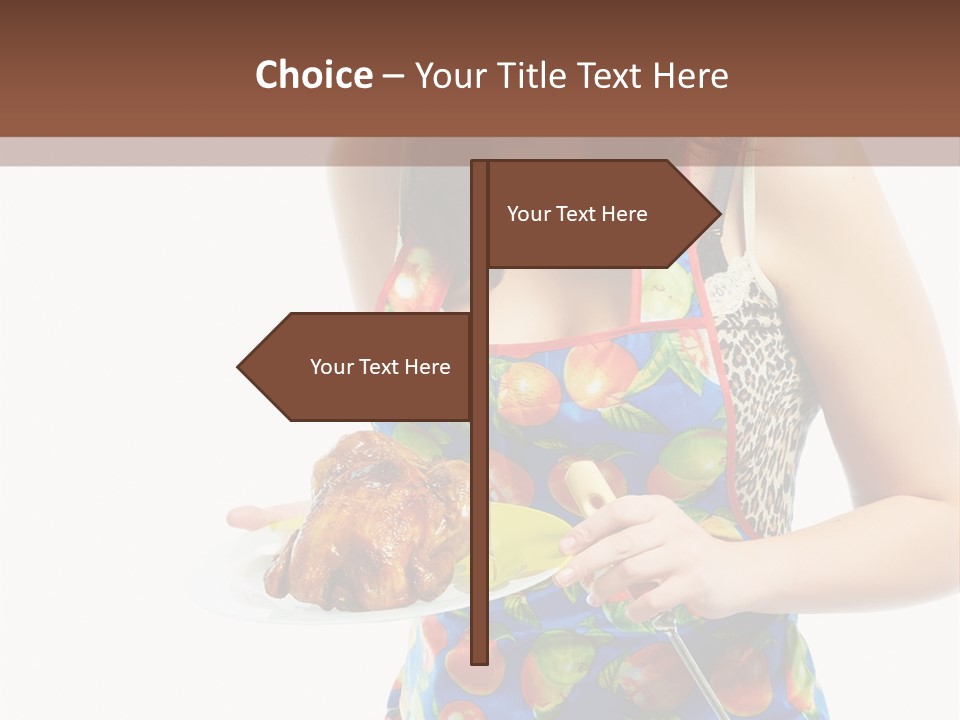 Color Caucasian Grilled Chicken PowerPoint Template