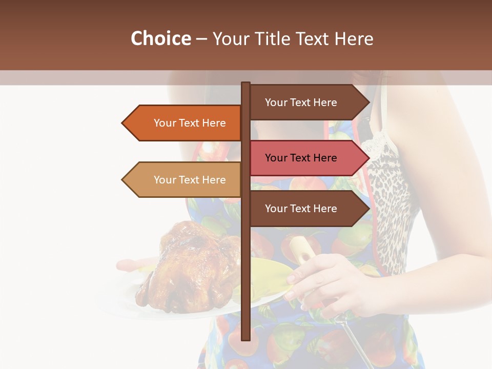 Color Caucasian Grilled Chicken PowerPoint Template