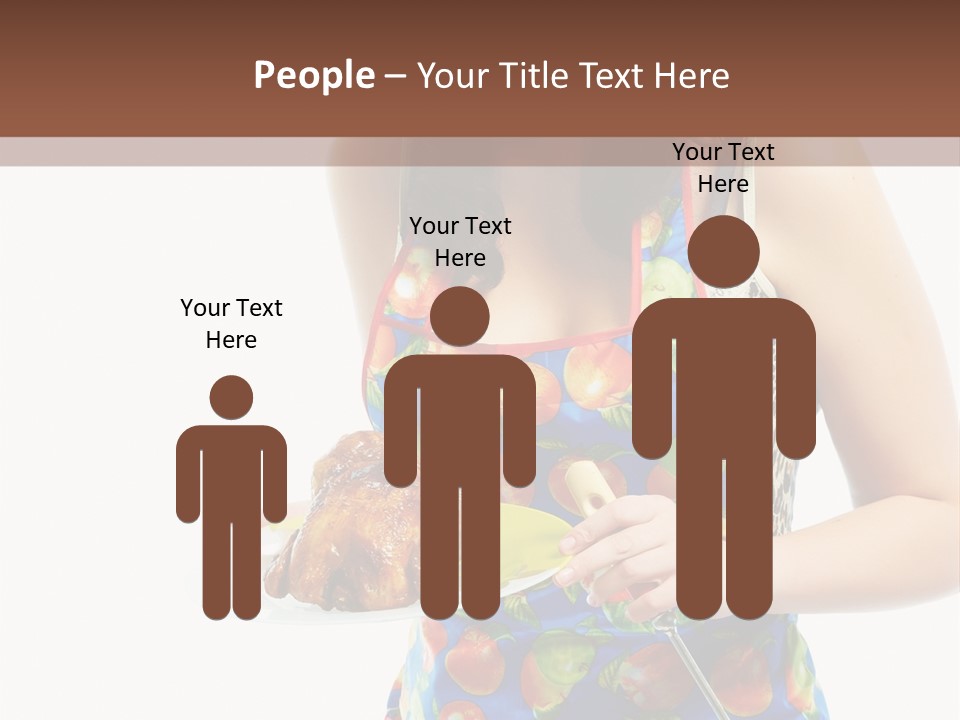 Color Caucasian Grilled Chicken PowerPoint Template